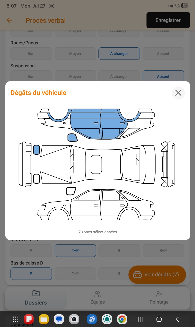 App mobile — procès verbal
